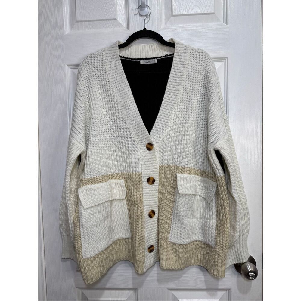 12th tribe color block knit cardigan Small